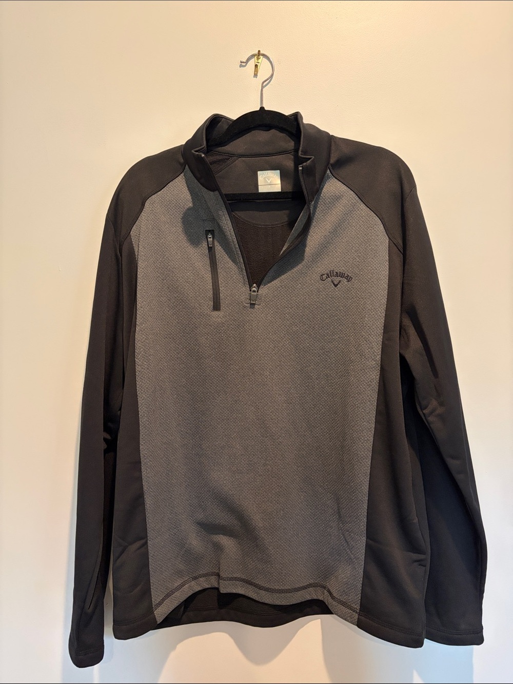 Callaway Gray and Black Quarter-Zip Golf Pullover